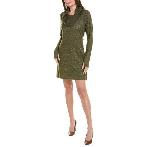Cabi Dress Solace Heather Olive Fleece Knit - Picture 9 of 10